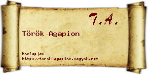 Török Agapion névjegykártya